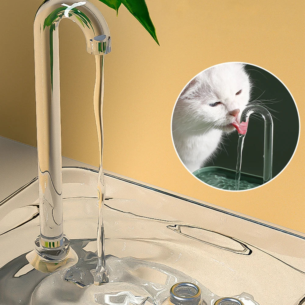 WhisperFlow Transparent Cat Water Fountain