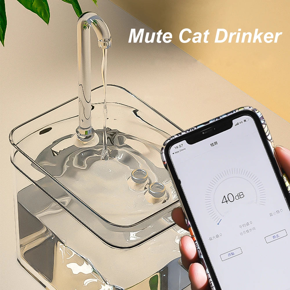 WhisperFlow Transparent Cat Water Fountain